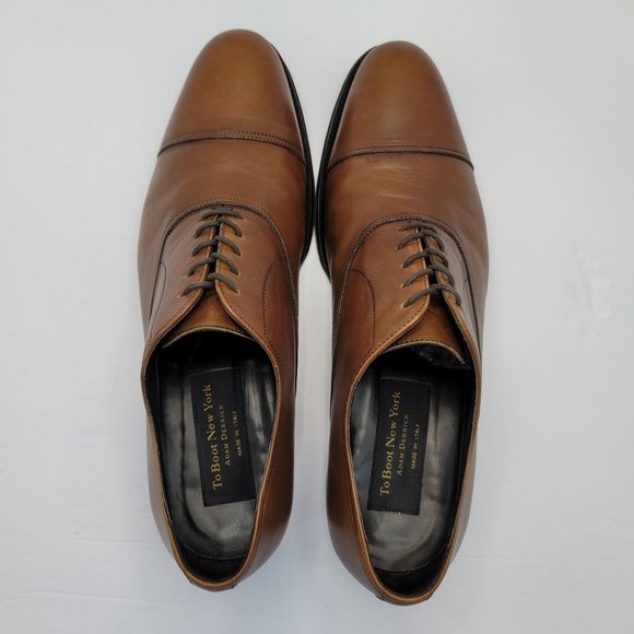 The Boot New York Adam Derrick Men\'s Brown Leather Oxford Shoes 1298 US Size 10 main image 5